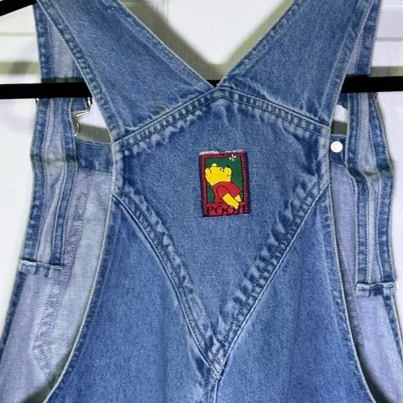 Vintage Disney Light Blue Overalls with Pooh and Tigger Embroidery - Picture 7 of 8